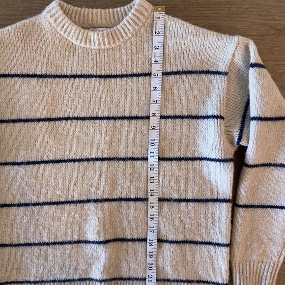 ZARA Kids/Teen Striped Acrylic Sweater-Beige Navy Stripe Pullover-Size Lge 13-14 - Picture 6 of 15